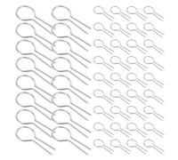 PRETYZOOM 200pcs R Shaped Nichrome Hooks, Ceramic Glass Jewelry | High Heat Resistance, Smooth Finish, Reusable Alloy Wire, for Artists and Hobbyists, Silver
