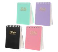 PRETYZOOM 2026 Mini Pocket Planner 4pcs Set A7 Monthly Weekly Calendar Book Spiral Bound Personal Academic Planner Daily Agenda Notepad for Students Purse Use (Pink, Black, Green, Purple)