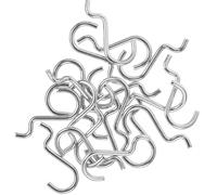 PRETYZOOM 20pcs Iron Pegboard Hooks Heavy Duty Metal Utility Hooks Silver Double Wire Design Prevent Slipping Lightweight Sturdy for Display Goods in Shop and Tool Storage