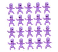 PRETYZOOM 20Pcs Mini Plastic Boy Girl Figures Small Miniature Dolls for Shower Party Favors Cake Toppers Decorations Purple Plastic
