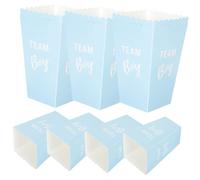PRETYZOOM 20pcs Paper Popcorn Boxes for Gender Reveal Party Blue Popcorn Buckets Snack Containers for Shower Birthday Treats Food-safe Design