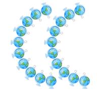 PRETYZOOM 20pcs Resin Globe Necklace Charms for Jewellery Making, Versatile Accessory with Elegant Globe Shape, Resist Fading, for Keychain and Craft Supplies