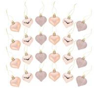 PRETYZOOM 24 Pcs Heart Ornaments Electroplated Heart-shaped Hanging Decoration Resistant to Fading Easy Installation for Valentines Day Bedrooms