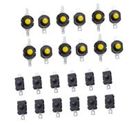 PRETYZOOM 24 Pcs Latching Mini Push Button Switch for Flashlight Torch Self-lock Design Compact Brass Plastic Construction Easy Operation and Installation for Electronic Devices