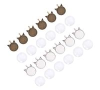 PRETYZOOM 24pcs DIY round Cat Pendant Charm Set Alloy Bezel Trays with Glass Domes 25mm Jewelry Making Accessories for Necklace Crafting Bronze and Antique Silver