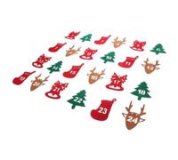 PRETYZOOM 24pcs Felt Christmas Countdown Stickers Adhesive Number Labels for Advent Calendars Party Favors and Candy Bag Sealing Reusable Xmas Digital Stickers for Holiday Decoration