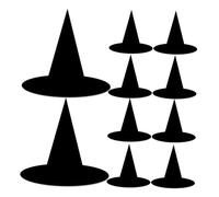 PRETYZOOM 24pcs Halloween Masquerade Witch Hats Flat Paperboard Hanging Decorations with Rope Creative Family-friendly Spooky Party Accessories for Halloween Carnival and Home Display