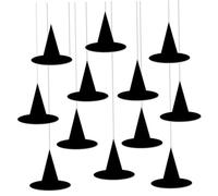PRETYZOOM 24pcs Hanging Witch Hat Decorations Paperboard Halloween Costume Accessories for Carnival Party Spooky Wall and Ceiling Decor for Women