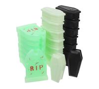 PRETYZOOM 24pcs Miniature Coffin Tombstones Realistic Halloween Figurine Decorations for Graveyard Scenes Space Saving Props for Dollhouse Fairy Garden Lifelike Design for DIY Crafts