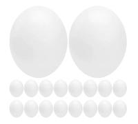 PRETYZOOM 24pcs Nesting Box Fake Eggs Solid Plastic Realistic Design White Egg-shaped Simulation Eggs for Cockatiels Parrots Bird Decor Nesting Training Observation