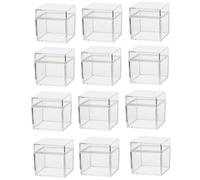 PRETYZOOM 24pcs Plastic Square Candy Boxes with Lid, Storage Containers for Christmas Party Favour, Sturdy Plastic Material, Simple and Delicate Design for Holding Treats