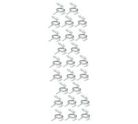 PRETYZOOM 24pcs Silver Napkin Rings for Christmas Deer Napkin Ring Holders Wedding Decor Party Table Decorations
