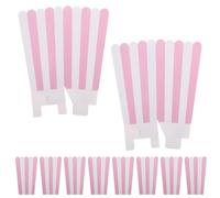PRETYZOOM 24pcs Small Pink Striped Paper Popcorn Buckets with Wavy Edge for Movie Night, Party Snack Storage Boxes, Valentine’s Day Cartoon Popcorn Holders, Game and Carnival Supplies