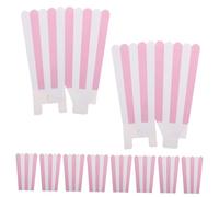 PRETYZOOM 24pcs Striped Paper Popcorn Boxes Wavy Edge Design for Birthday Parties Snack Gatherings and Movie Themes Easy Assembly Portable Treat Containers for Candy and Cookies