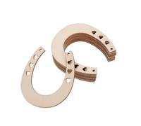 PRETYZOOM 24Pcs Unfinished Horseshoe Wood Slices Pre-drilled DIY Craft Blanks for Graffiti Decorations Educational Projects Lightweight Wood Chips