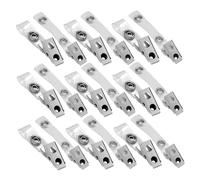 PRETYZOOM 250pcs Double Hole Name Tag Clips with Clear PVC Straps Metal Id Badge Holder Clamps for Work Conferences and Events Secure Lightweight Tear-Resistant Design for Versatile Lanyard