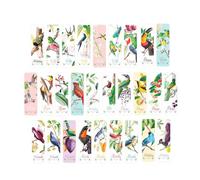 PRETYZOOM 28pcs Retro Style Paper Bookmarks Bird and Tree Designs, Decorative Vintage Page Markers for Students, Readers, and School Office Supplies