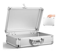 PRETYZOOM 290*205*100mm Heavy Duty Aluminium Alloy Flight Case with Password Lock, 11-Inch Portable Hard Shell Case for Medicine, Secure Transport Protection for Instruments Wear Resistant Tool Box