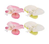 PRETYZOOM 2pairs Floral Shoe Clips Butterfly Orchid Plastic White and Light Pink, Elegant Shoe Decorations Clip for Sandals, Flip Flops, Beach and Casual Summer Outings