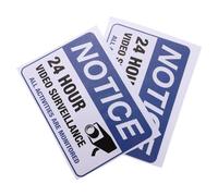 PRETYZOOM 2pcs 24-hour Video Monitored Security Camera Warning Stickers Non-reflective Adhesive Caution Decals for Indoor and Outdoor Safety Signage