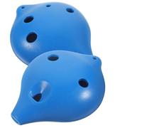 PRETYZOOM 2Pcs 6-Hole Ac Ocarina Music Instruments for and Beginners, Small Portable Blue Ocarinas with Flat and Long Mouthpieces, Suitable for ’ Wind Instrument Practice