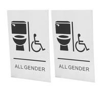 PRETYZOOM 2pcs Accessible Toilet Sign Disability Bathroom Door Signage Wc Plaque Restroom Indicator Safety Sign for Public and Private Facilities
