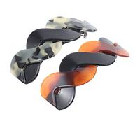 PRETYZOOM 2pcs Acrylic Spring Hair Barrettes Clips Lightweight Ponytail Holders for Women Bun Hair Clips with Strong Hold Smooth Comfortable Touch Red Coffee Tortoise Shell Colors