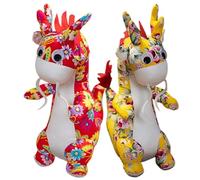 PRETYZOOM 2pcs Adorable Plush Dragon Doll Cute Stuffed Dragon Decorations for Chinese Year present for Loved Ones Family and Friends Cozy and Lightweight Design