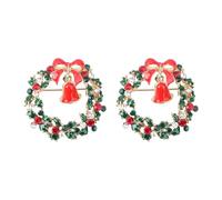 PRETYZOOM 2pcs Alloy Brooch Christmas Lapel Pins with Classic Red Design, Not Easy to Deform and Convenient to Wear, for Matching Suit or Shawl Festival Clothes Decor