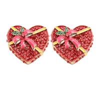 PRETYZOOM 2pcs Alloy Christmas Brooch Set with Classic Red Design, Lapel Pins for Everyday Wear, Beautiful Holiday Corsage Accessories for Festive Decoration and Xmas Outfit