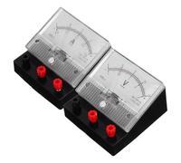 PRETYZOOM 2Pcs Analog Dc Ammeter and Voltmeter Set, Small Panel Meters for Current and Voltage Measurement, Educational Physics Lab Instruments for Classroom Experiments and School Lab