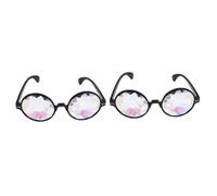PRETYZOOM 2pcs Black Kaleidoscope Party Glasses Fun Decorative Mosaic Accessory Lightweight Funny Eyewear for Adults Xmas Halloween Festival
