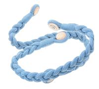 PRETYZOOM 2pcs Blue Cotton Magnetic Curtain Tiebacks for Window Drapes