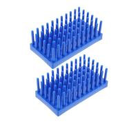 PRETYZOOM 2pcs Blue Plastic Test Tube Drying Stand with 66 Columns, Double Layer Elevated Base, Universal Compatibility for Plastic and Glass Test Tubes, for Biology and Research
