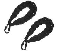PRETYZOOM 2pcs Braided Headband for Women Faux Braid Hairband Adjustable Synthetic Hair Extensions Hair Braids Braided for Women Accessories