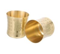 PRETYZOOM 2pcs Brass Kung Fu Teacups Vintage Chinese Tea Tasting Cups for Meditation Rituals and Home Office Decor Traditional Asian Tea Bowls