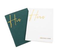 PRETYZOOM 2pcs Bride Groom Vow Notebook Set Elegant Lined Pages Wedding Ceremony Oath Books for Exchanging Vows Modern Design Materials for Capturing