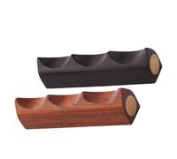 PRETYZOOM 2pcs Brush Rest Wooden Copper Inlay Calligraphy Brush Holder with Unique Shape Minimalist Elegant Style for Office and Home Easy to Clean