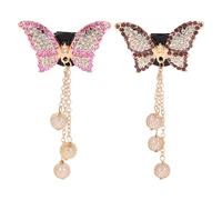 PRETYZOOM 2pcs Car Vent Clips Decoration Car Aromatherapy Vent Clip Multi-functional Design Adds Fragrance Zinc Alloy Rhinestone Butterfly Stylish Minimalist Accessories