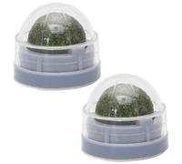 PRETYZOOM 2pcs Catnip Licking Ball for Cats, Interactive Rotatable Mint Snack Made of Plastic and Natural Mint, Wall Stick-on Play Ball Treats for Cat and Fun