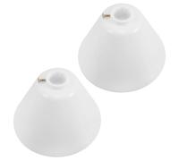 PRETYZOOM 2pcs Ceiling Fan Canopy Decorative Cap, Cone Shape White Screws | Metal Plastic Build, Easy Cleaning, Hides Mounting Point, for Junction Box Area and Bathrooms