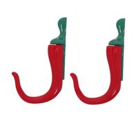 PRETYZOOM 2Pcs Chili Shaped Wall Hooks Metal Coat Hooks for Kitchen Bathroom Door Hanging Aprons Hats Rustic Decorative Hooks