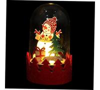PRETYZOOM 2pcs Christmas Led Lighted Decor Wooden Craft Adornment for Xmas Festival and Home Decorations