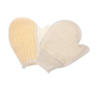 PRETYZOOM 2pcs Cotton Linen Sisal Bath Scrub Mitts Exfoliating Spa Shower Gloves with Full Hand Coverage Gentle Deep Cleansing Body Towels for Women and Men Bath Tools
