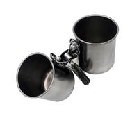 PRETYZOOM 2pcs Drinking Feeding Bowl Bird Food and Water Cup Stainless Steel Creative Cup for Home Cage Parrot Small Birds Pet Feeding Decorative