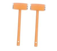 PRETYZOOM 2pcs Dual Sided Meat Tenderizer Mallet with Aluminum Caps Beech Wood Handle Kitchen Pounder for Chicken Beef Fish Comfortable Grip Textured Hammer Surface for Tenderizing Easy to