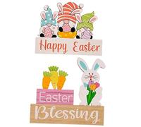 PRETYZOOM 2pcs Easter Bunny Wooden Ornaments Decorative Figurines for Festive Home Decor for Easter Celebrations and Photo Props Smooth Finish and Unique Design