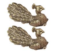 PRETYZOOM 2pcs Elegant Antique Bird Decoration for Office and Home Solid Copper Design Symbolizing Fortune for Tea Ceremonies and Decor