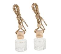 PRETYZOOM 2pcs Elegant Glass Car Aromatherapy Diffuser Bottles Refillable Hanging Perfume Pendants Sophisticated Air Freshener for Car Home Office Decor