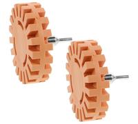 PRETYZOOM 2pcs Eraser Wheel, Serrated Rubber Adhesive Removal Tool, 4 Inch 100mm round Decal Remover Disk, 25mm, for Vinyl Tapes and Graphics, Car Stripe Removal and Rv Graphics Cleaning